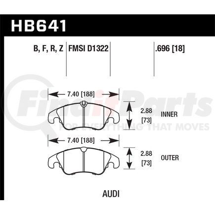 HB641F696 by HAWK FRICTION - HPS PAD AUDI A4 2010