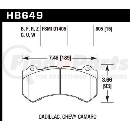 HB649Z605 by HAWK FRICTION - ST BRK PADS PERF CERAMIC