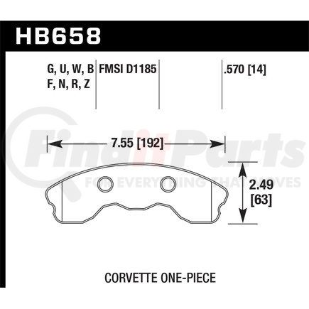 HB658Z570 by HAWK FRICTION - PERF GS 10-11 Z06 05-08