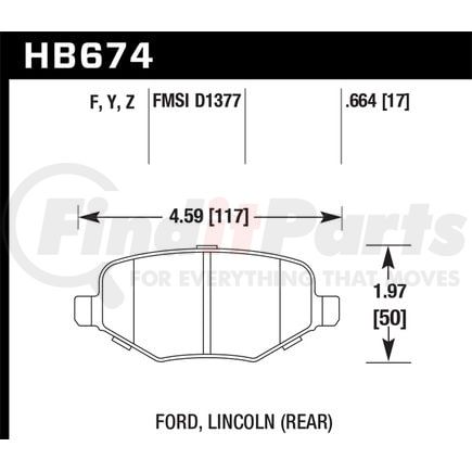 HB674F664 by HAWK FRICTION - STREET BRAKE PADS HPS