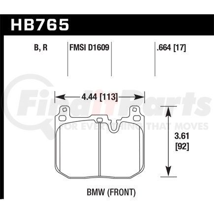 HB765B664 by HAWK FRICTION - HPS 5.0 BRAKE PADS