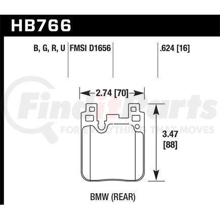 HB766B624 by HAWK FRICTION - HPS 5.0 BRAKE PADS