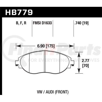 HB779B740 by HAWK FRICTION - HPS 5.0 BRAKE PADS