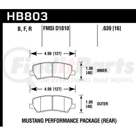 HB803B639 by HAWK FRICTION - HPS 5.0 BRAKE PADS