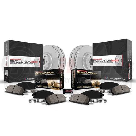 CRK5443 by POWERSTOP BRAKES - Genuine Geomet® Coated Rotor and Carbon-Fiber Ceramic Brake Pad Kit