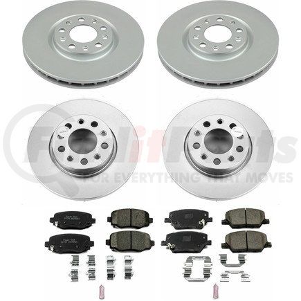 CRK7300 by POWERSTOP BRAKES - Genuine Geomet® Coated Rotor and Low-Dust, Ceramic Brake Pad Kit