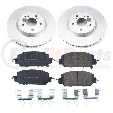 CRK7872 by POWERSTOP BRAKES - Genuine Geomet® Coated Rotor and Low-Dust, Ceramic Brake Pad Kit