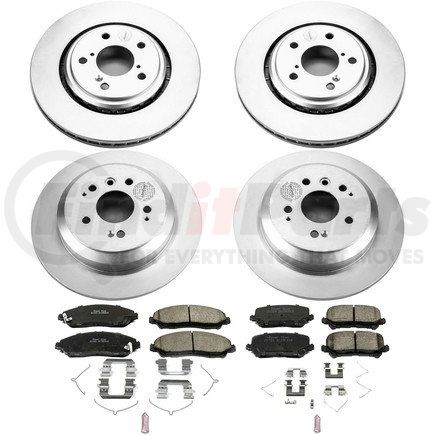 CRK7576 by POWERSTOP BRAKES - Genuine Geomet® Coated Rotor and Low-Dust, Ceramic Brake Pad Kit