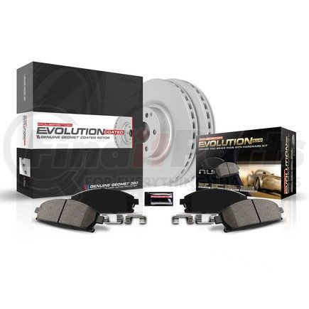 CRK7674 by POWERSTOP BRAKES - Genuine Geomet® Coated Rotor and Carbon-Fiber Ceramic Brake Pad Kit