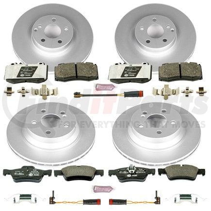 ESK6602 by POWERSTOP BRAKES - Genuine Geomet® Coated Rotors, ECE-R90 Disc Brake Pad Set + Hardware Kit