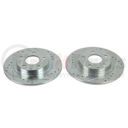 PowerStop Brakes JBR1597XPR Disc Brake Rotor Set Evolution® Disc Brake Rotor - Performance, Drilled, Slotted and Plated