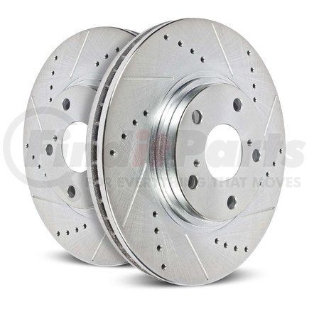 JBR1765XPR by POWERSTOP BRAKES - Evolution® Disc Brake Rotor - Performance, Drilled, Slotted and Plated