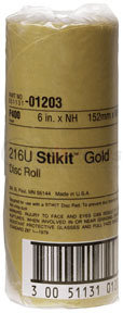 1203 by 3M - Stikit™ Gold Disc Roll 01203 6" P400A 75 discs/roll