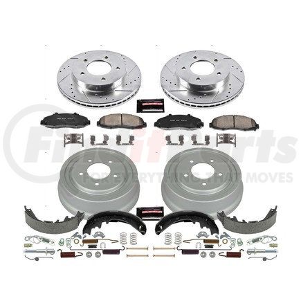 K15177DK by POWERSTOP BRAKES - Z23 Daily Driver Carbon-Ceramic Pads, Drilled + Slotted Rotors, Drum + Shoe Kit