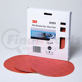 1251 by 3M - Red Abrasive Stikit™ Disc Value Pack, 6 in, P400, 25 discs per pack