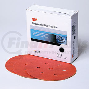 1261 by 3M - Red Abrasive Hookit™ Disc, 6 in, P80D, 50 discs per box