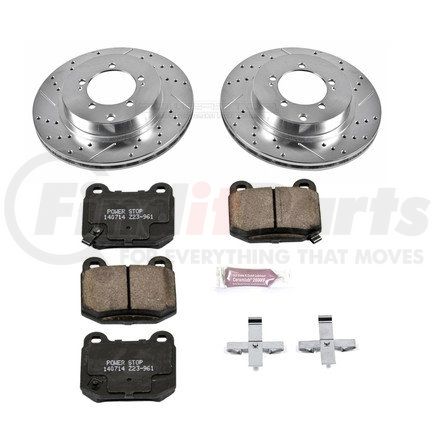 K156 by POWERSTOP BRAKES - Z23 Daily Driver Carbon-Fiber Ceramic Brake Pad and Drilled & Slotted Rotor Kit