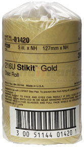 1420 by 3M - Stikit™ Gold Disc Roll 01420, 5", P320A, 175 discs/roll