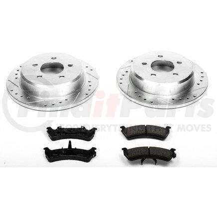 K1858 by POWERSTOP BRAKES - Z23 Daily Driver Carbon-Fiber Ceramic Brake Pad and Drilled & Slotted Rotor Kit