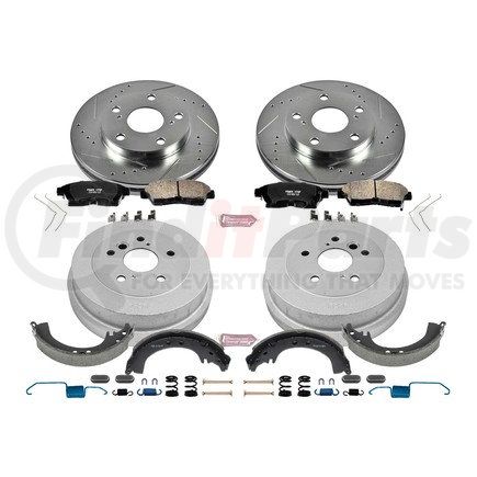 K15059DK by POWERSTOP BRAKES - Z23 Daily Driver Carbon-Ceramic Pads, Drilled + Slotted Rotors, Drum + Shoe Kit