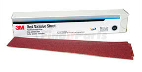 1181 by 3M - Red Abrasive Hookit™ Sheet, 2 3/4 in x 16 1/2 in, P80D, 25 sheets per box