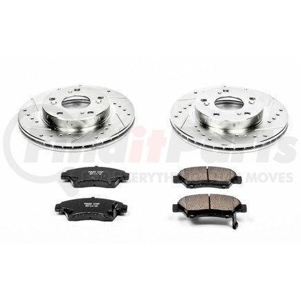 K2386 by POWERSTOP BRAKES - Z23 Daily Driver Carbon-Fiber Ceramic Brake Pad and Drilled & Slotted Rotor Kit