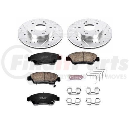 K2389 by POWERSTOP BRAKES - Z23 Daily Driver Carbon-Fiber Ceramic Brake Pad and Drilled & Slotted Rotor Kit