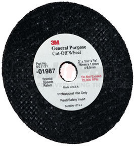 1987 by 3M - General Purpose Cut-Off Wheel 01987, 3" x 1/32" x 3/8"