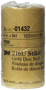 1437 by 3M - Stikit™ Gold Disc Roll 01437, 6", P240A, 175 discs/roll