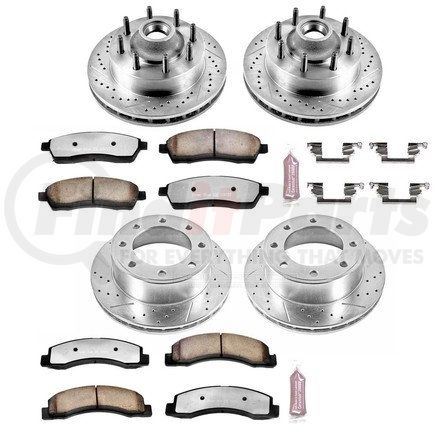 K189236 by POWERSTOP BRAKES - Z36 Truck and SUV Carbon-Fiber Ceramic Brake Pad and Drilled & Slotted Rotor Kit