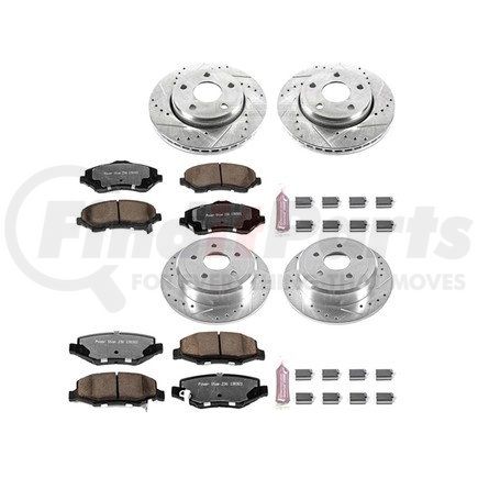 K279836 by POWERSTOP BRAKES - Z36 Truck and SUV Carbon-Fiber Ceramic Brake Pad and Drilled & Slotted Rotor Kit