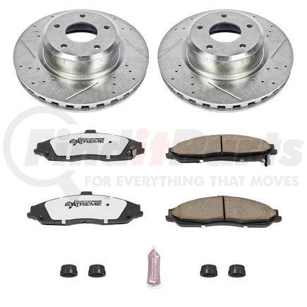 K291226 by POWERSTOP BRAKES - Z26 Street Performance Ceramic Brake Pad and Drilled & Slotted Rotor Kit