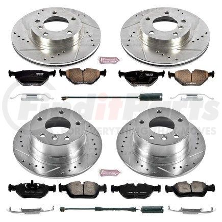 K500 by POWERSTOP BRAKES - Z23 Daily Driver Carbon-Fiber Ceramic Brake Pad and Drilled & Slotted Rotor Kit