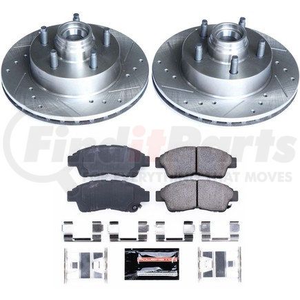 K5083 by POWERSTOP BRAKES - Z23 Daily Driver Carbon-Fiber Ceramic Brake Pad and Drilled & Slotted Rotor Kit