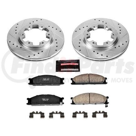 K4837 by POWERSTOP BRAKES - Z23 Daily Driver Carbon-Fiber Ceramic Brake Pad and Drilled & Slotted Rotor Kit