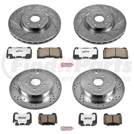 K449026 by POWERSTOP BRAKES - Z26 Street Performance Ceramic Brake Pad and Drilled & Slotted Rotor Kit