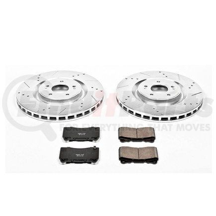 K4551 by POWERSTOP BRAKES - Z23 Daily Driver Carbon-Fiber Ceramic Brake Pad and Drilled & Slotted Rotor Kit