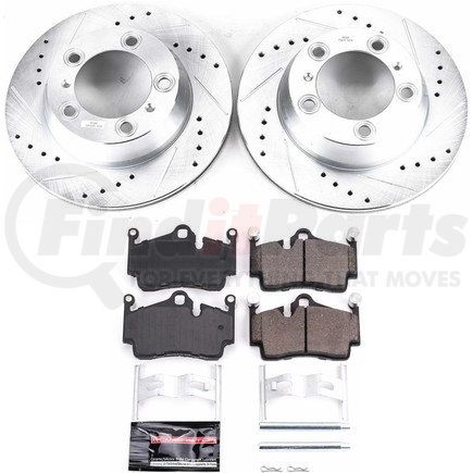 K5633 by POWERSTOP BRAKES - Z23 Daily Driver Carbon-Fiber Ceramic Brake Pad and Drilled & Slotted Rotor Kit