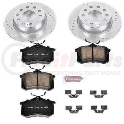 K5671 by POWERSTOP BRAKES - Z23 Daily Driver Carbon-Fiber Ceramic Brake Pad and Drilled & Slotted Rotor Kit