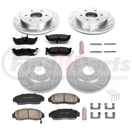 K5822 by POWERSTOP BRAKES - Z23 Daily Driver Carbon-Fiber Ceramic Brake Pad and Drilled & Slotted Rotor Kit
