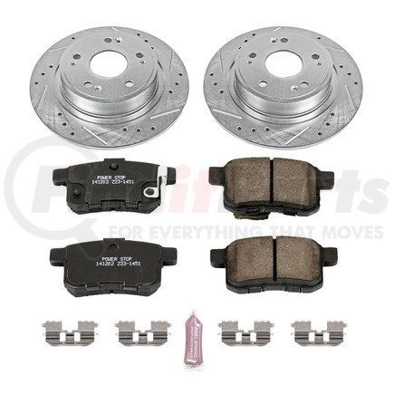 K5368 by POWERSTOP BRAKES - Z23 Daily Driver Carbon-Fiber Ceramic Brake Pad and Drilled & Slotted Rotor Kit