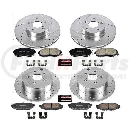 K6113 by POWERSTOP BRAKES - Z23 Daily Driver Carbon-Fiber Ceramic Brake Pad and Drilled & Slotted Rotor Kit