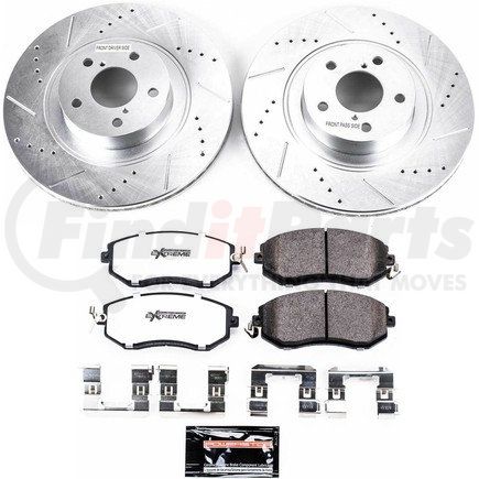 K608226 by POWERSTOP BRAKES - Z26 Street Performance Ceramic Brake Pad and Drilled & Slotted Rotor Kit