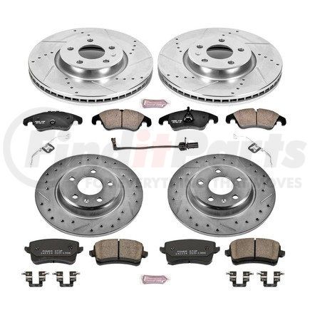 K6134 by POWERSTOP BRAKES - Z23 Daily Driver Carbon-Fiber Ceramic Brake Pad and Drilled & Slotted Rotor Kit