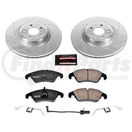 K6140 by POWERSTOP BRAKES - Z23 Daily Driver Carbon-Fiber Ceramic Brake Pad and Drilled & Slotted Rotor Kit