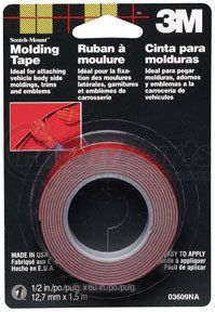 3609 by 3M - Scotch-Mount™ Molding Tape, 1/2" x 60"