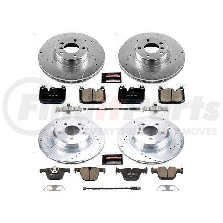 K6654 by POWERSTOP BRAKES - Z23 Daily Driver Carbon-Fiber Ceramic Brake Pad and Drilled & Slotted Rotor Kit