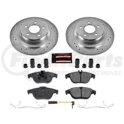 K6715 by POWERSTOP BRAKES - Z23 Daily Driver Carbon-Fiber Ceramic Brake Pad and Drilled & Slotted Rotor Kit