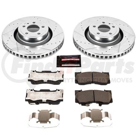 K6806 by POWERSTOP BRAKES - Z23 Daily Driver Carbon-Fiber Ceramic Brake Pad and Drilled & Slotted Rotor Kit