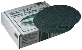 515 by 3M - Green Corps™ Hookit™ Regalite™ Disc 00515, 6" dia, 40E, 25 discs/bx